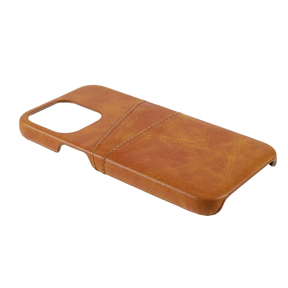 iPhone 13 Pro Leder Hülle Snap Case   Kartenfach - Hellbraun