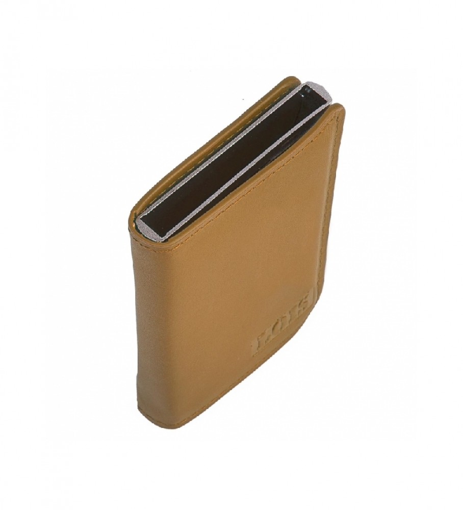 Porta-cartões Lois em couro marrom 202052 - 10,5 x 6,5 x 1,5 cm -