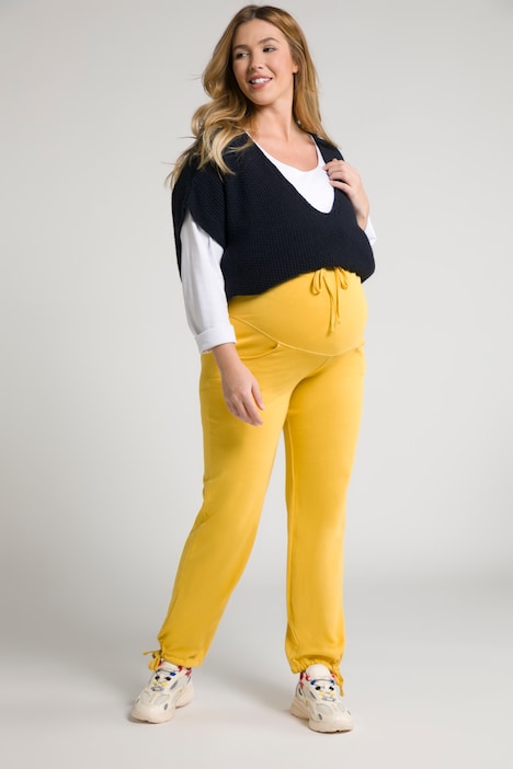 Bellieva-Sweatpants, extrabreiter Bund, Biobaumwolle