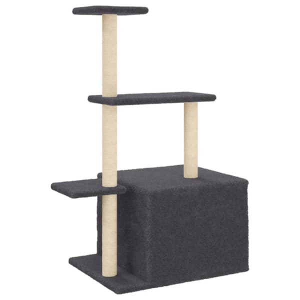 vidaXL Kattetre med klorestolper i sisal mørkegrå 110 cm