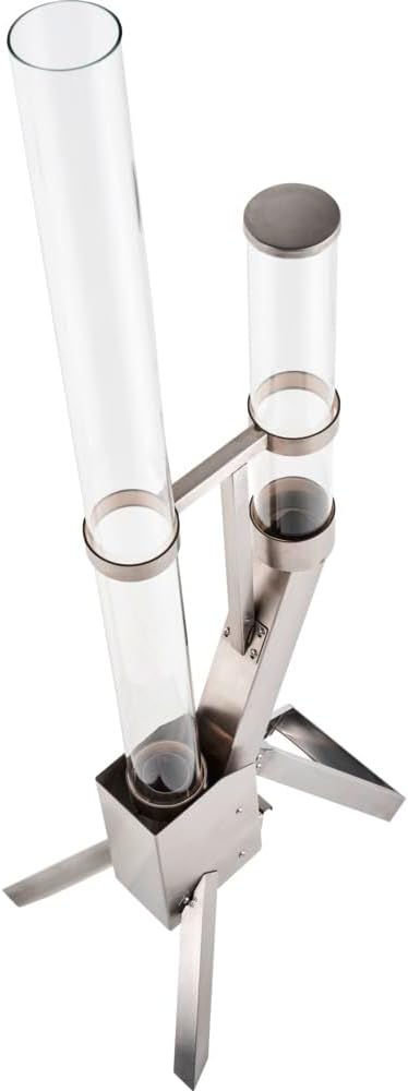 Feuerrohr aus Edelstahl & Glas - Pelletfackel für außen - Outdoor Feuersäule für Pellets