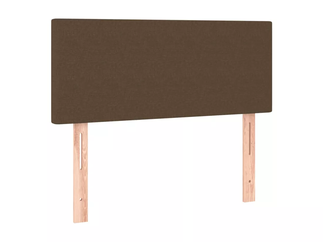 Sommier tapissier matelas et LED Marron foncé 120x200 cm Tissu