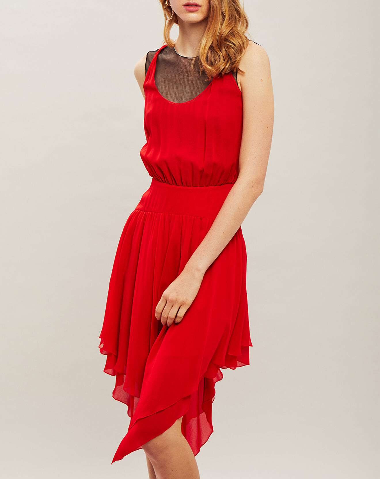 Karl Lagerfeld Robe midi 100% Soie rouge