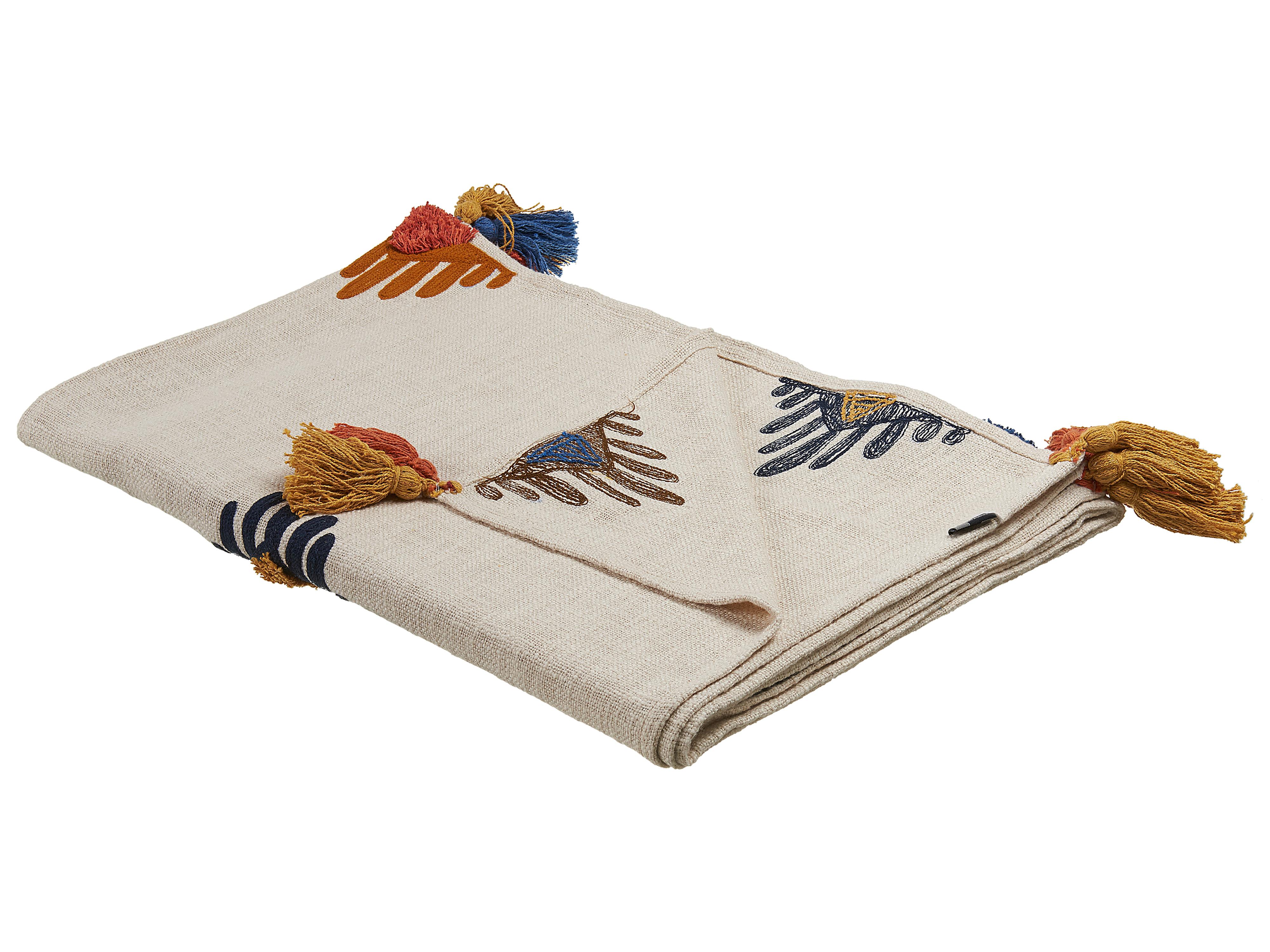 Plaid MUNGER Katoen 130 x 180 cm Beige