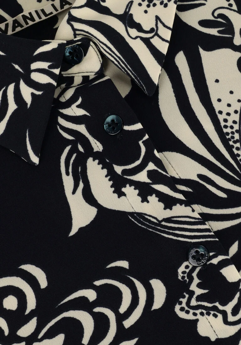 VANILIA blauwe vanilia blouse swirl blouse