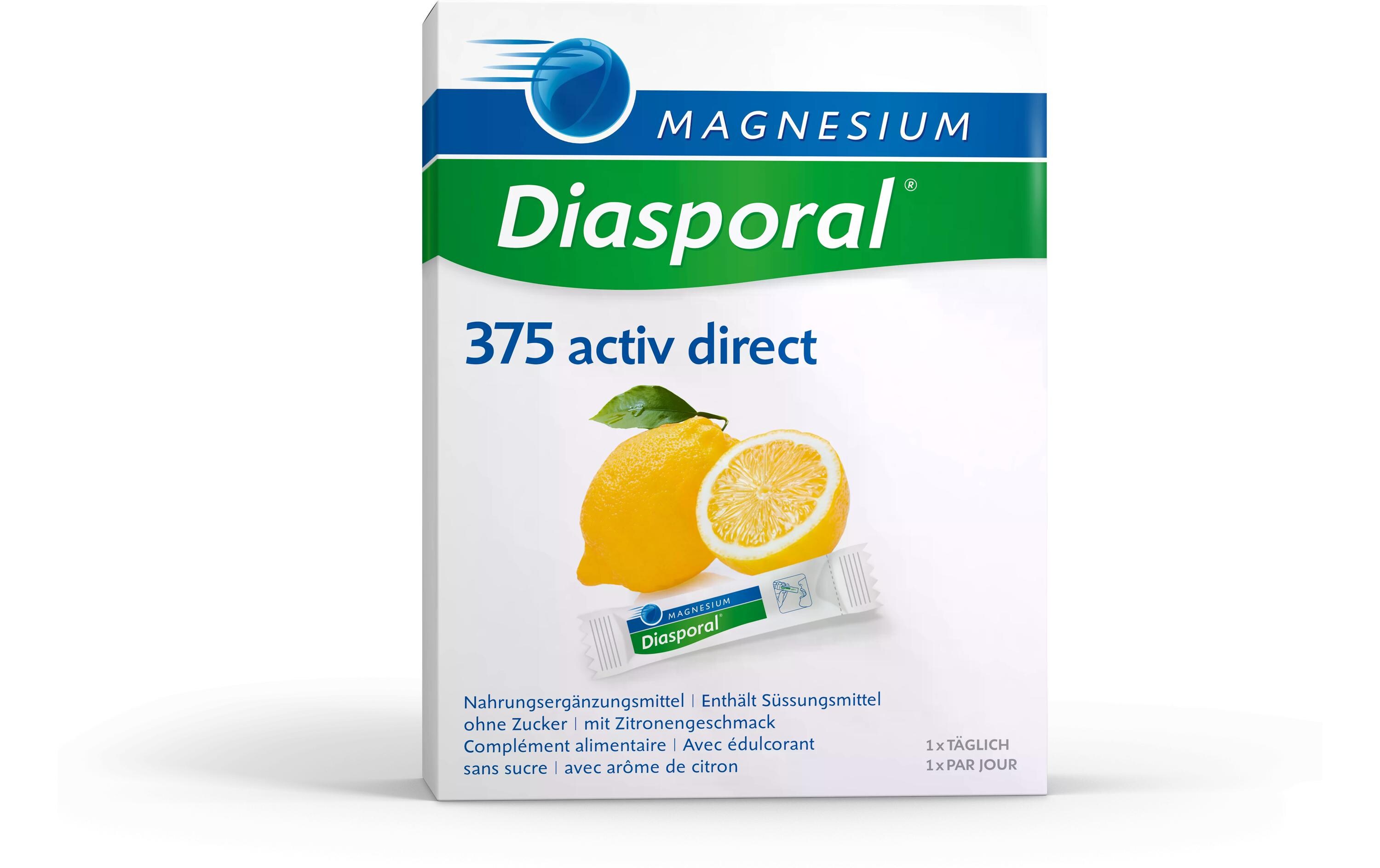 375 Activ Direct Zitrone 20 SticksVeganes Direktgranulat mit Magnesiumcitrat