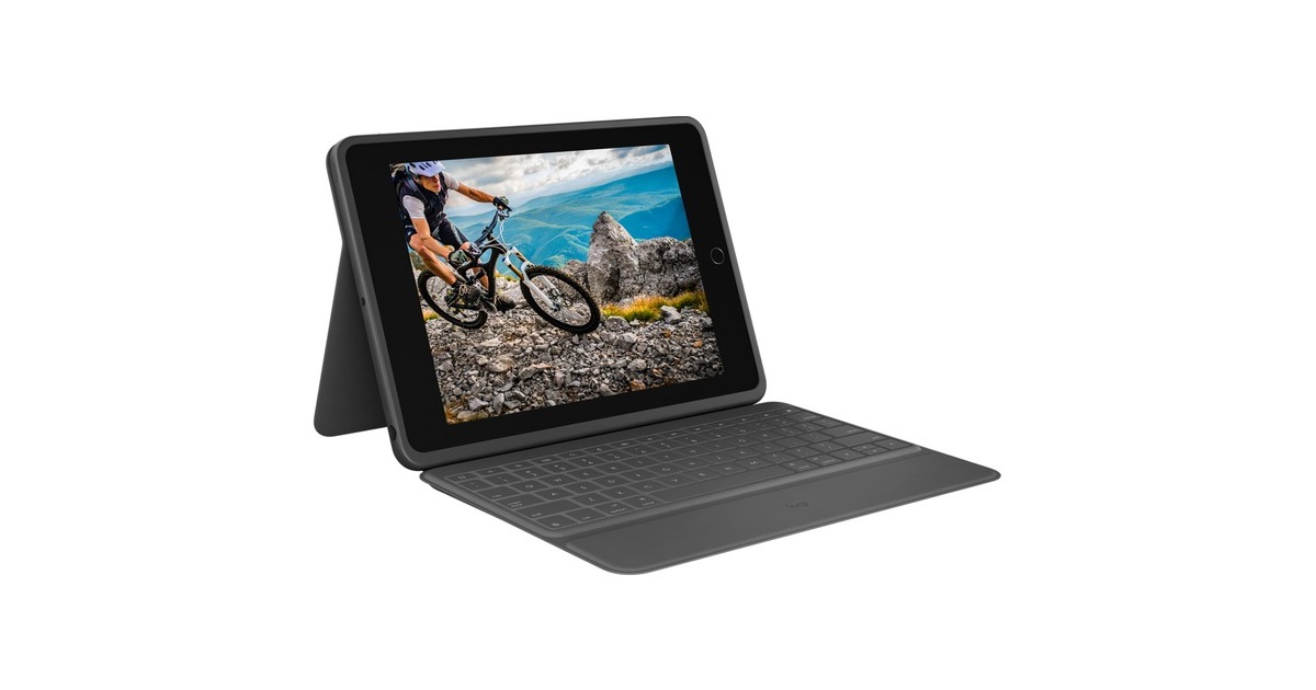 LogitechRugged Folio Keyboard case voor iPad (7e generatie) tablethoes  (Zwart)