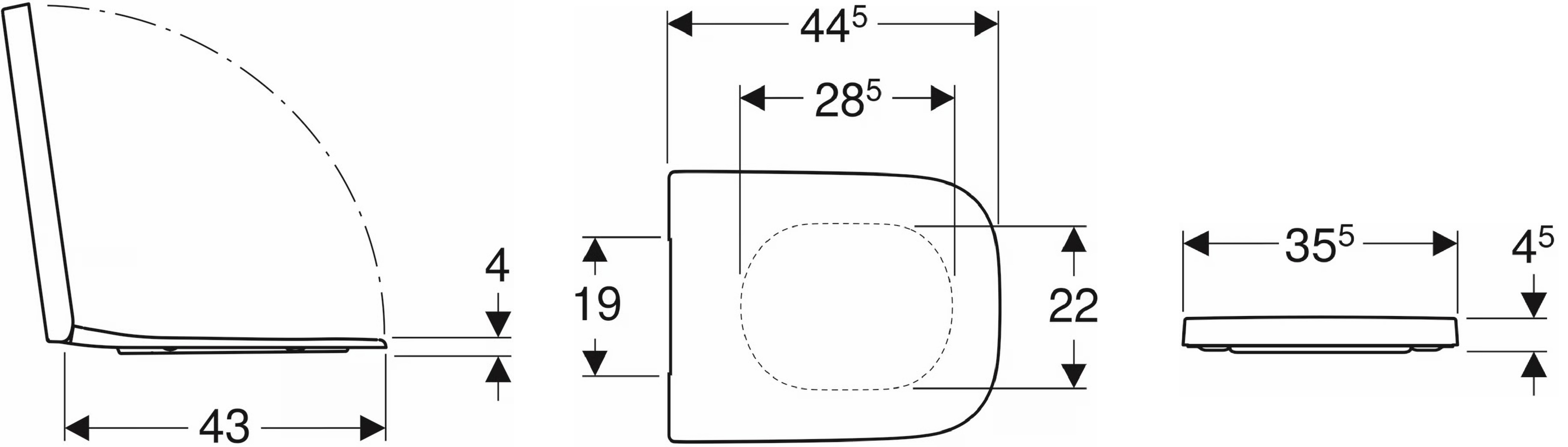 Geberit Renova Plan softclose toiletzitting TopFix met quick release wit mat voor toilet met verdekte ophanging