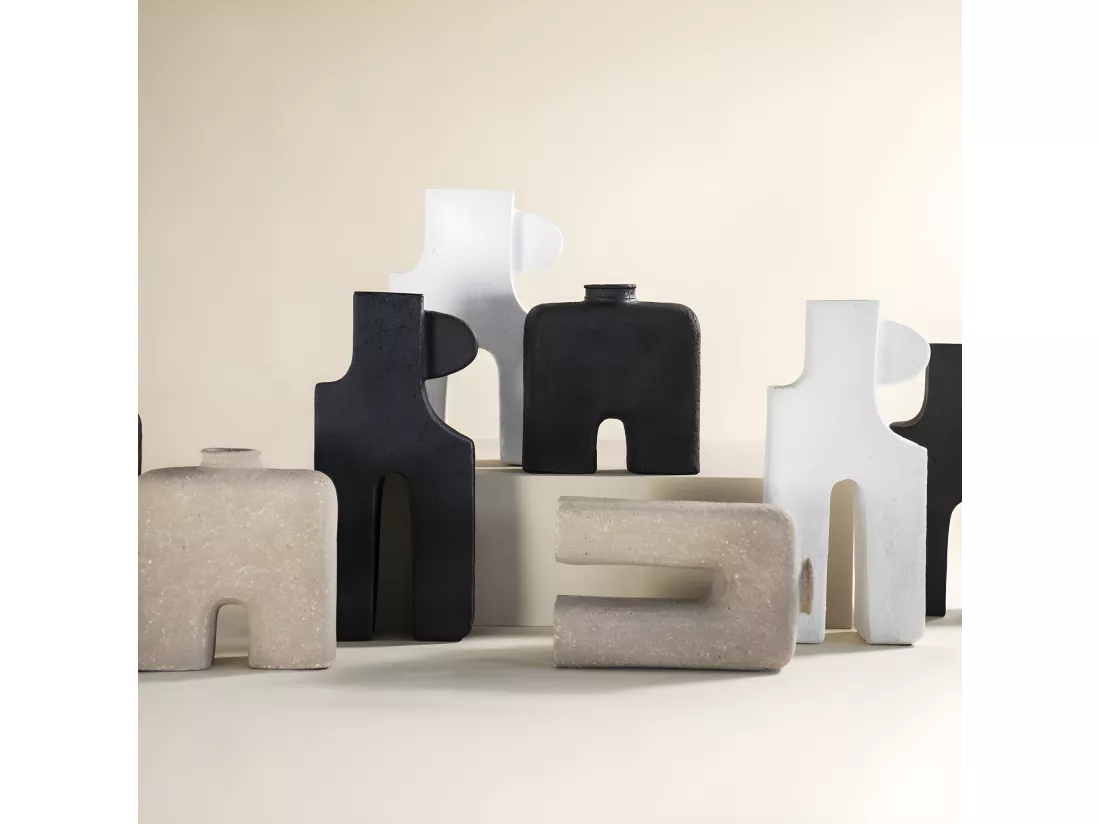 Arc - Vase en arc H32cm : Couleur - Beige
