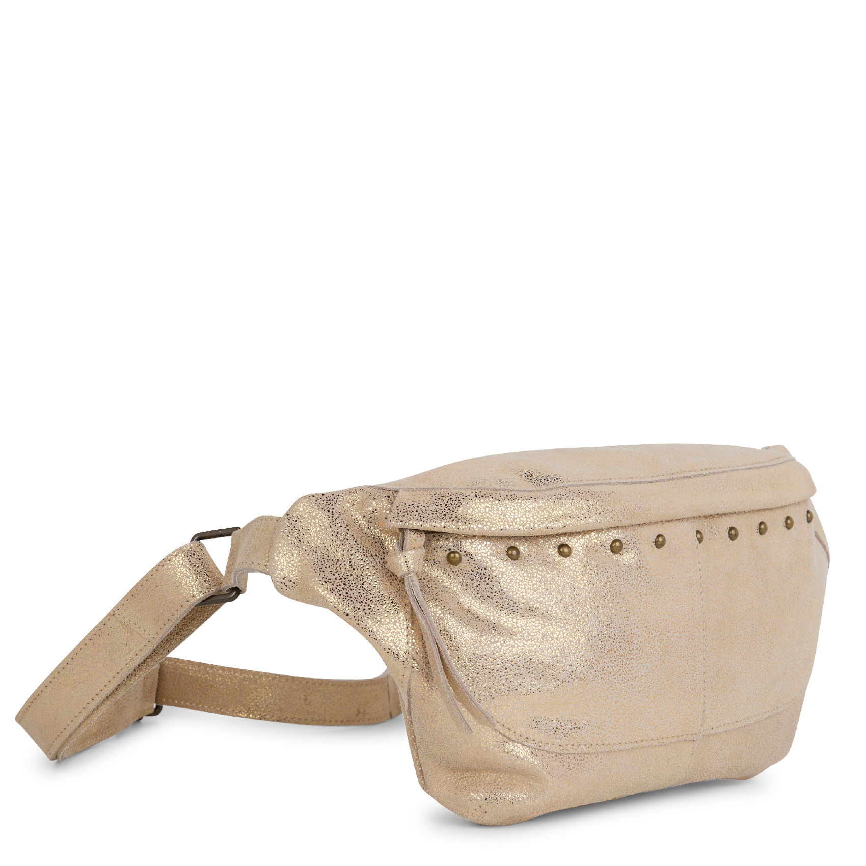 DAINO - Sac banane métallisé en cuir | Doré