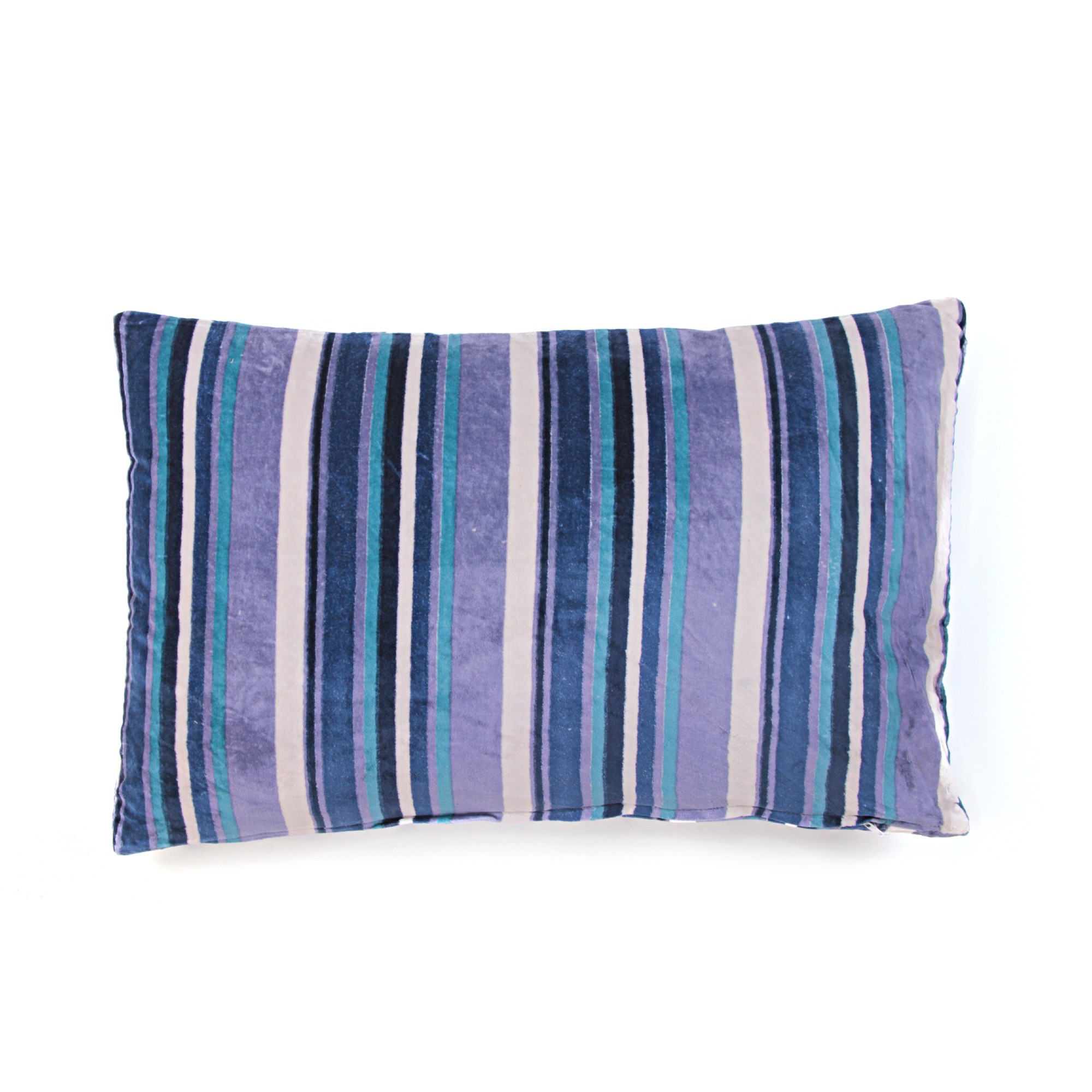 Samt-Kissen 'Lines', blau, B 55 cm, H 35 cm von fischer's lagerhaus