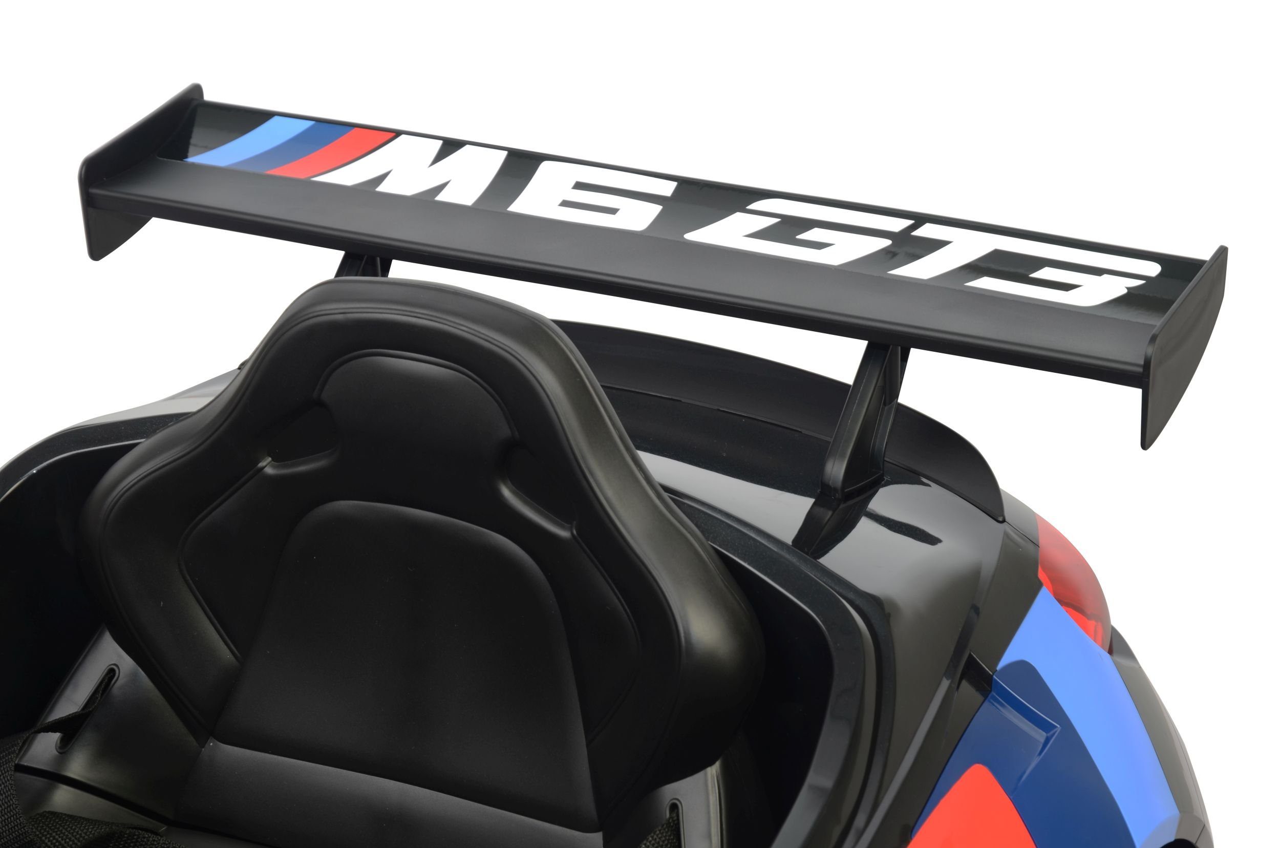 Carrinho Elétrico Infantil da Toys Store - BMW M6 Sport GT3 com Bluetooth, Bancos em Couro EVA, Capacidade de Carga de 35 kg, Entrada AUX/USB, MP3, Buzina e Som do Motor no Volante, Controle Remoto
