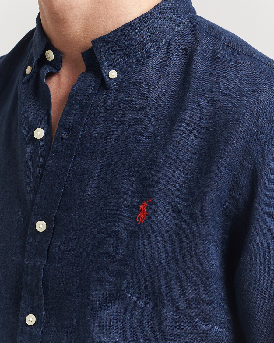 Polo Ralph Lauren Slim Fit Linen Shirt Newport Navy