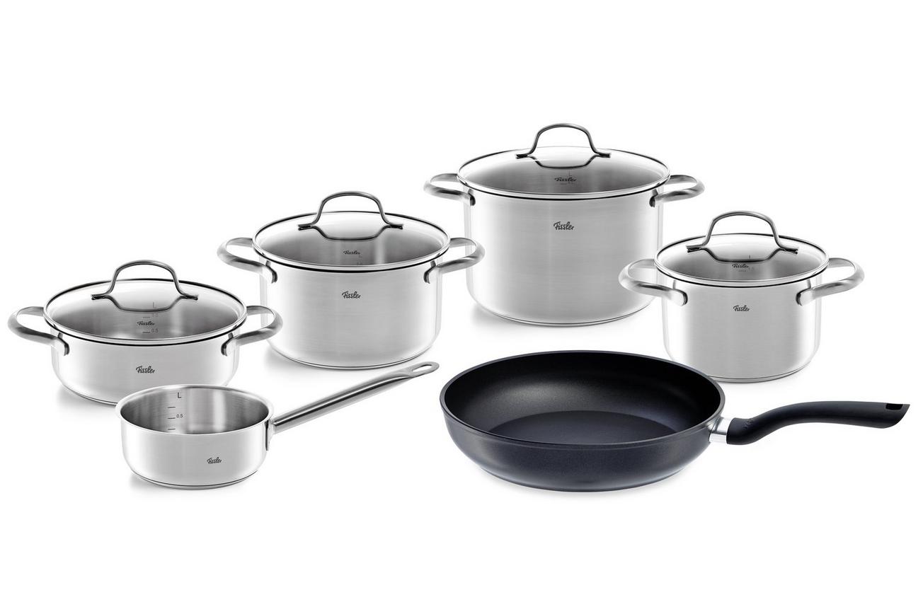 Fissler San Francisco 040-113-05-000-0 5-delige pannenset   Fissler Cenit 045-300-28-100 koekenpan 28 cm