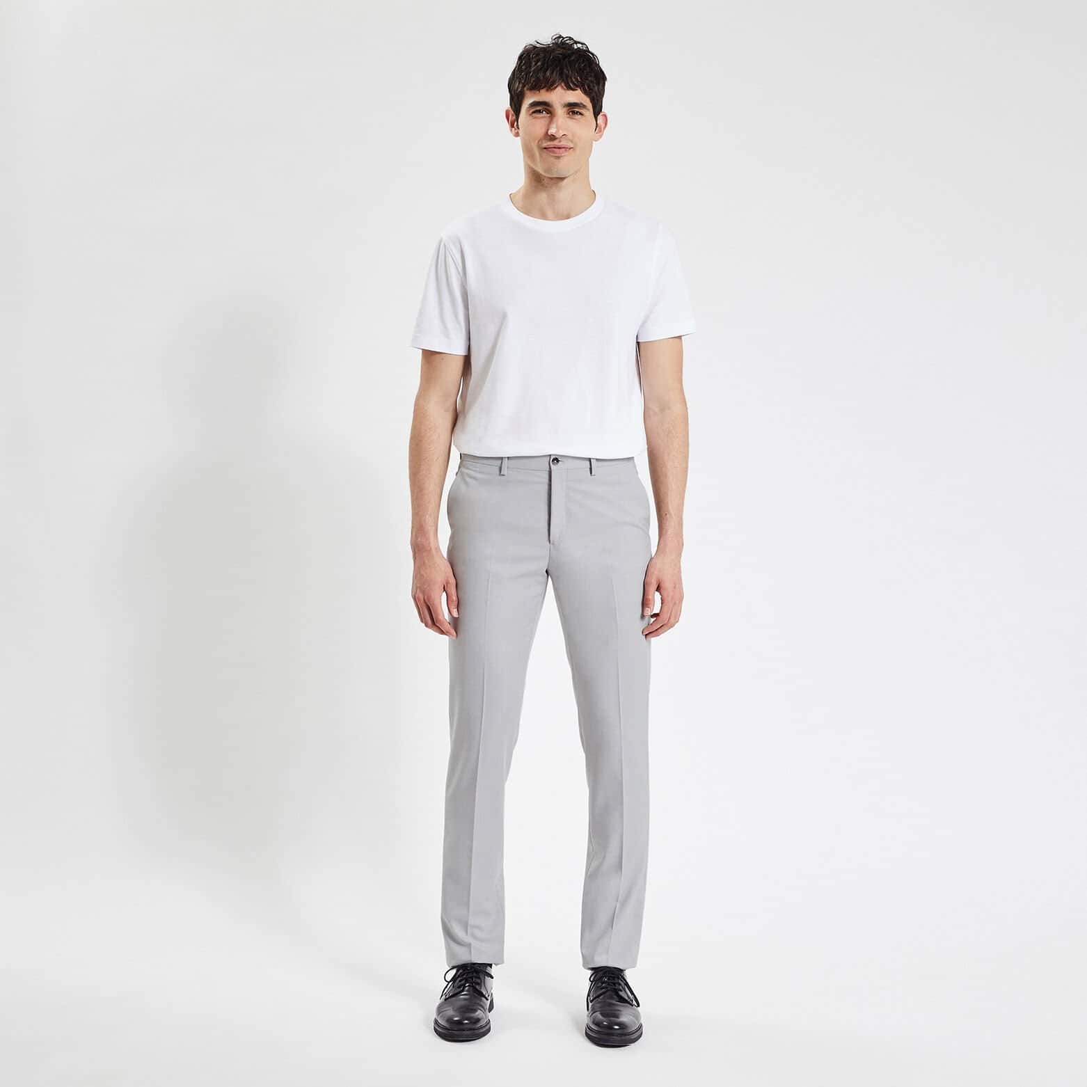 Pantalon de costume slim bi-ton Gris clair