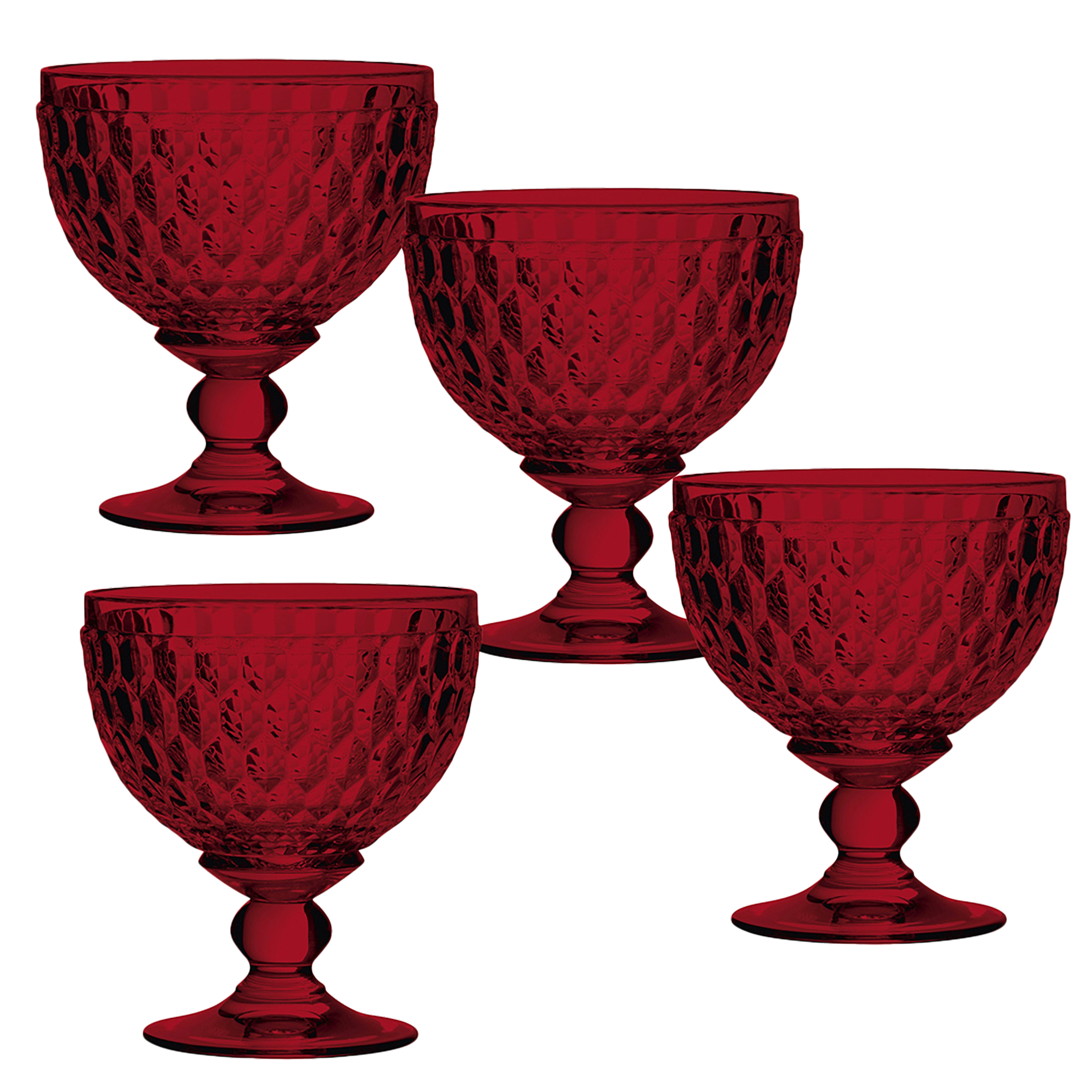 Boston Candy dish Red, 8.5 oz, crystal glass