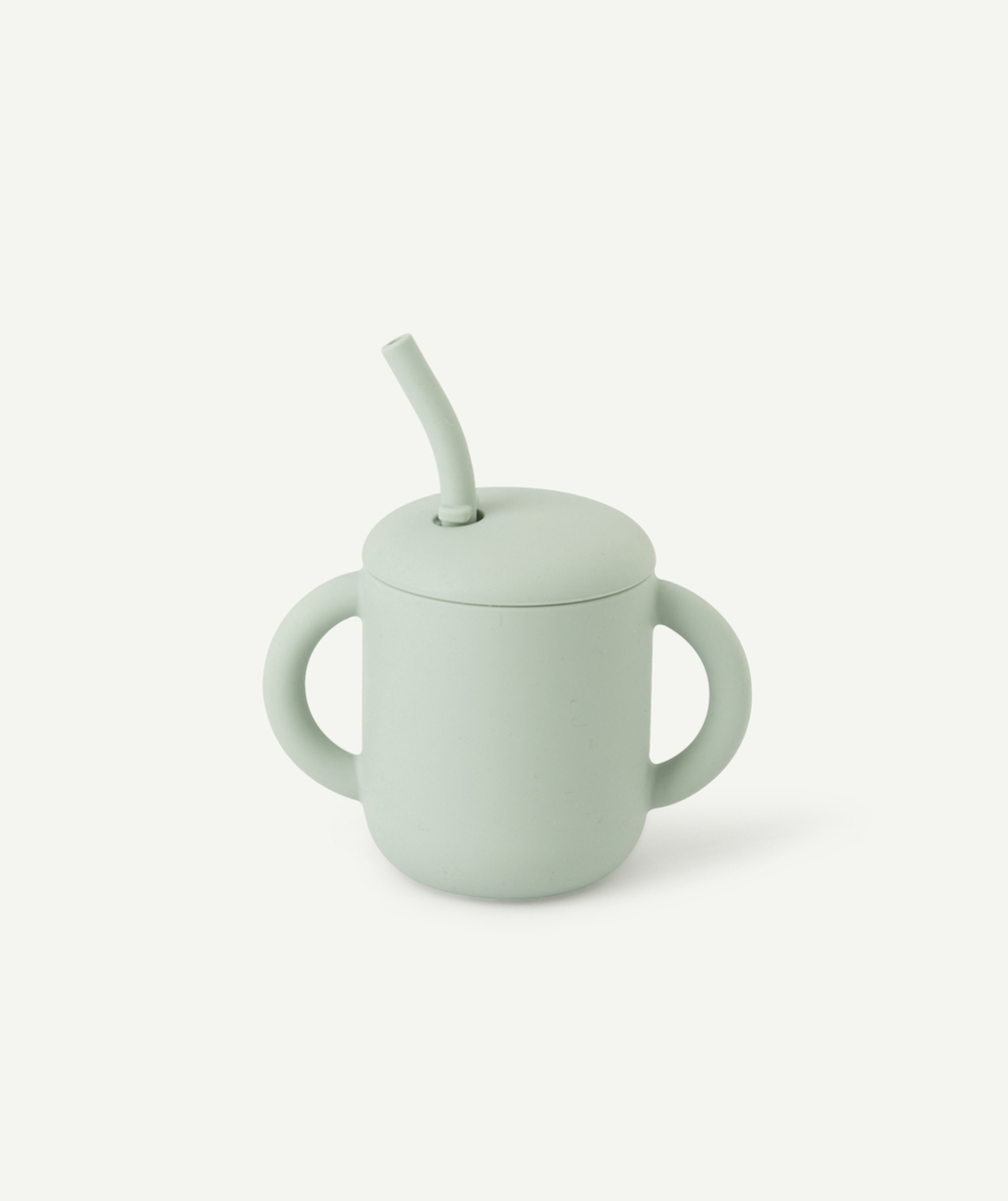 MUSHIETASSE D'APPRENTISSAGE EN SILICONE AVEC PAILLE VERTE