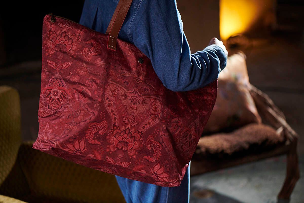 Pip Studio Tote Bag Kyoto Festival Dark Pink