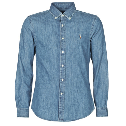 Polo Ralph Lauren - CHEMISE CINTREE SLIM FIT EN JEAN DENIM BOUTONNE LOGO PONY PLAYER Azul