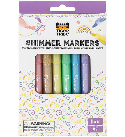 Tiger Tribe Filzstifte - Shimmer Markierungen - 6 st.