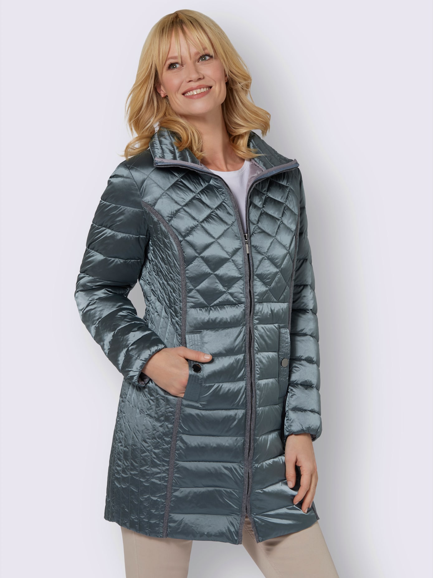 Veste matelassée brillante estructurée col montant