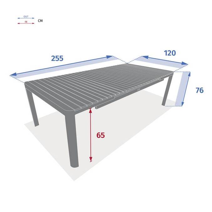 Table de jardin extensible PARADIZE Acacia & Blanc