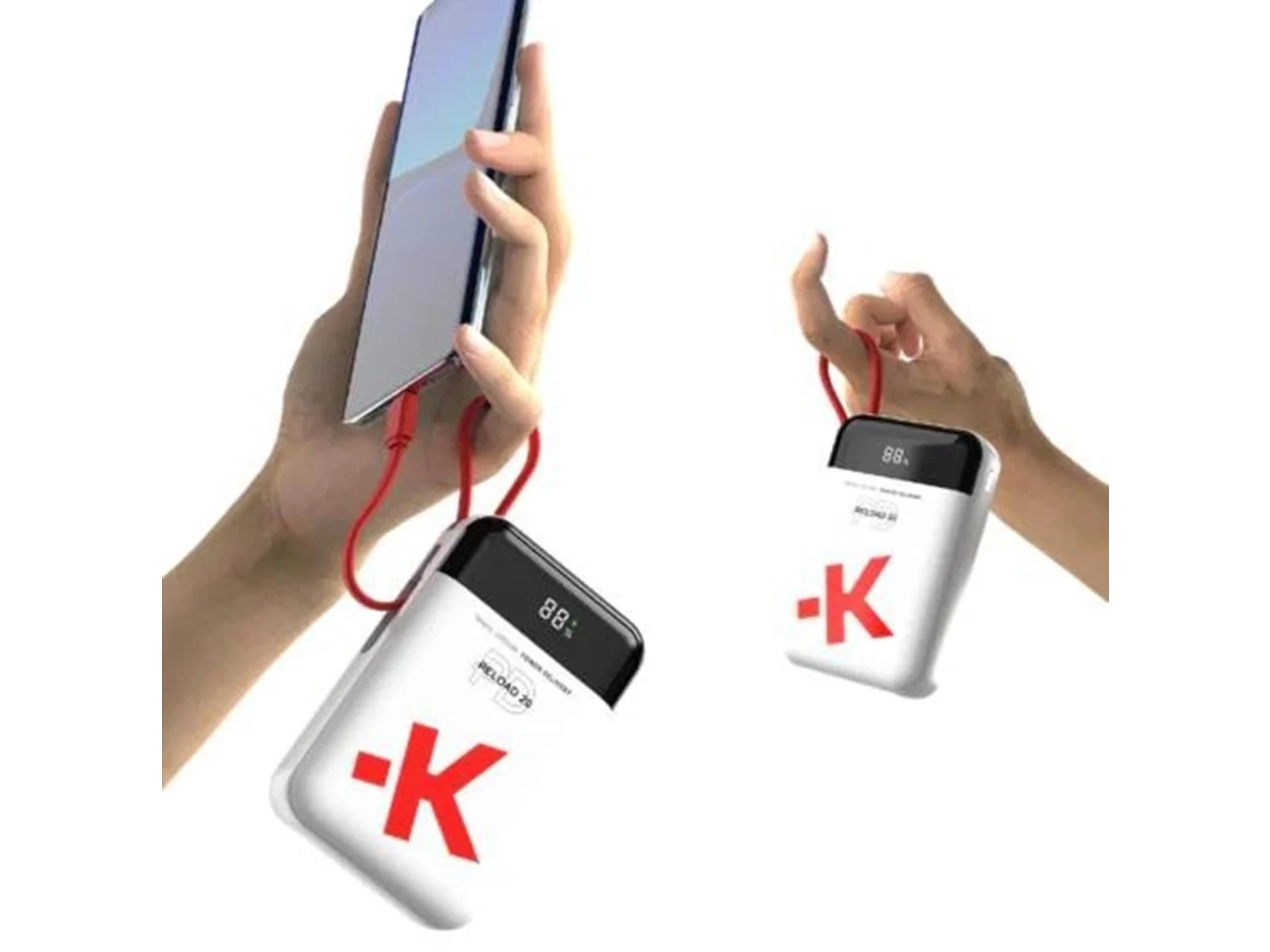 (22.5W) 20000mAh Reload 20 Travel USB C Powerbank Ladegerät inkl. Ladekabel (SKPBR20TRA02CN) - Weiss