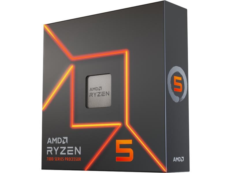 AMD CPU Ryzen 5 7600X 4.7 GHz Gaming-Prozessor mit 6 Kernen, 12 Threads und einer Leistungsaufnahme von 105 W