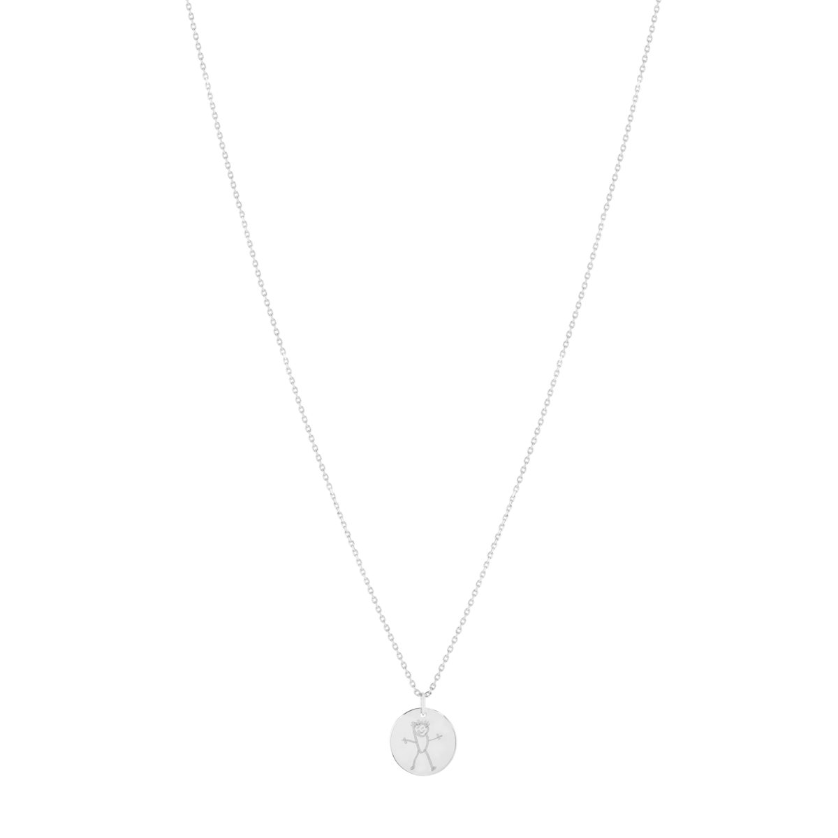 Collier en argent 925 médaille ronde à graver