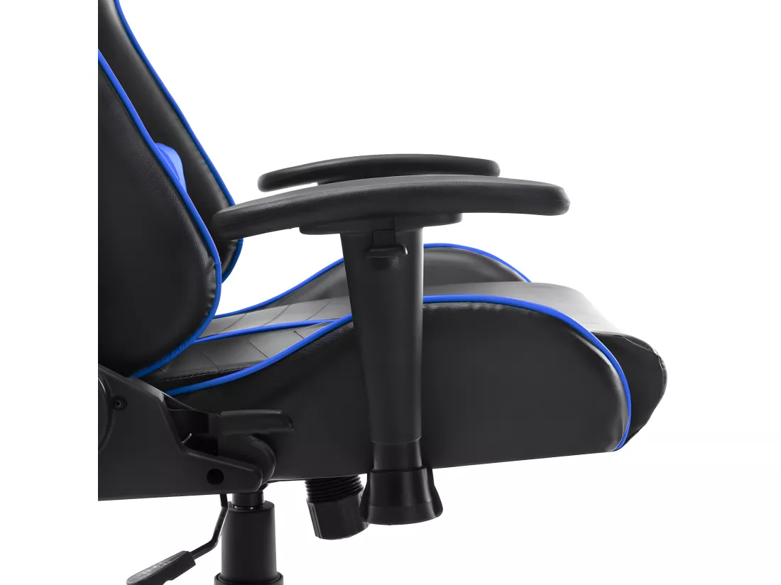 Chaise de jeu Noir et bleu Cuir artificiel