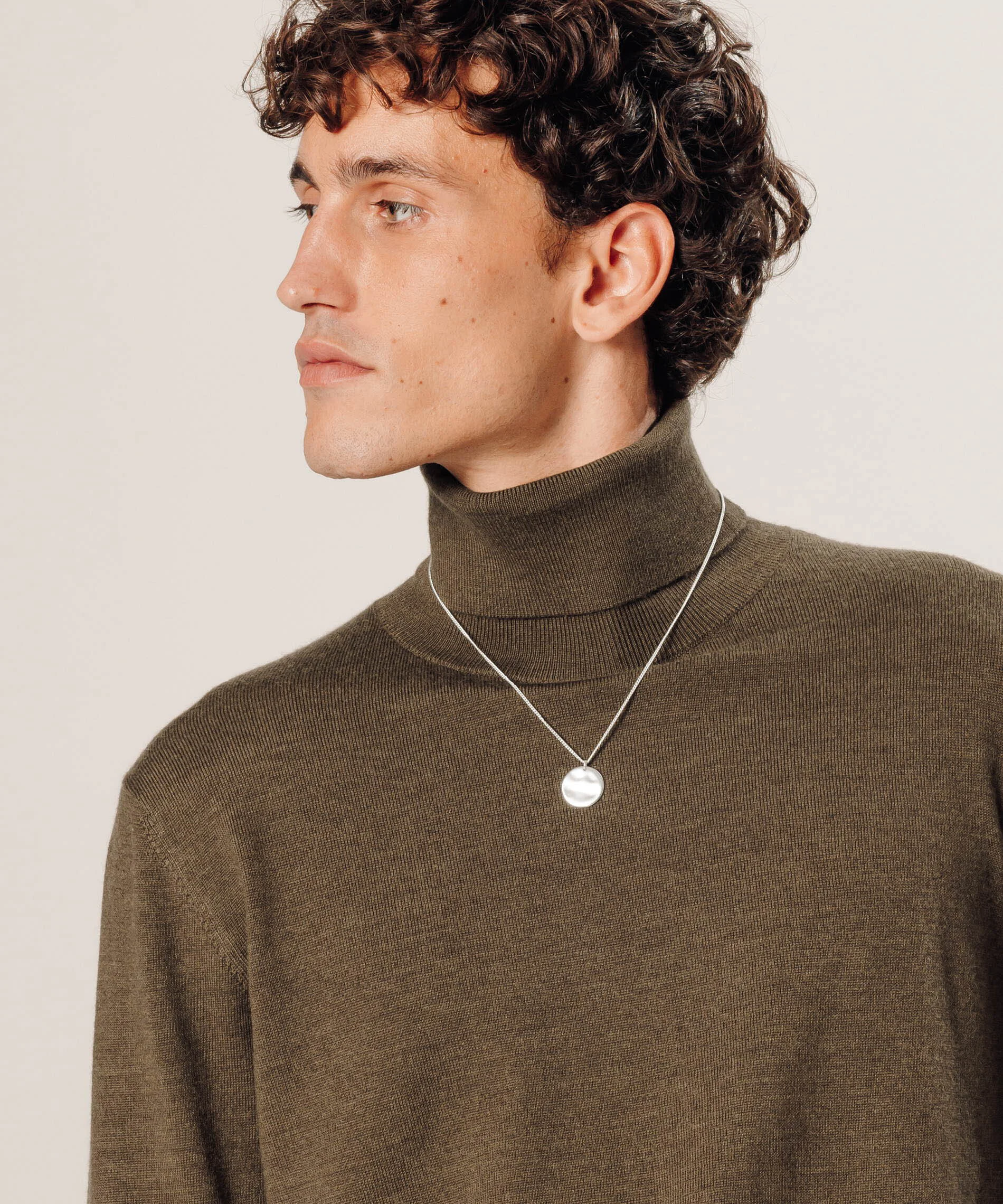 Pull col roulé en laine mérinos | Marron