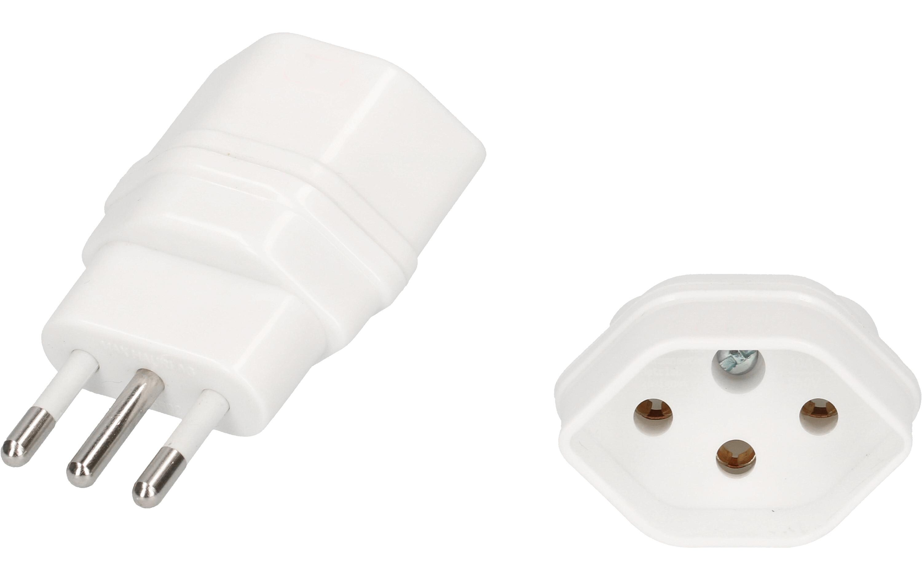 Reiseadapter Italien / Typ 13 3-poligWeisser Netzadapter