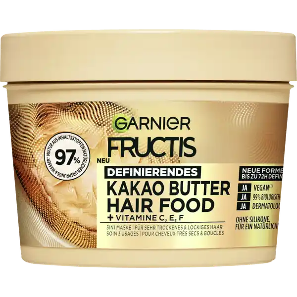 Haarkur Kakao Butter Hair Food 3in1 Maske Sehr Trockenes & Lockiges Haar