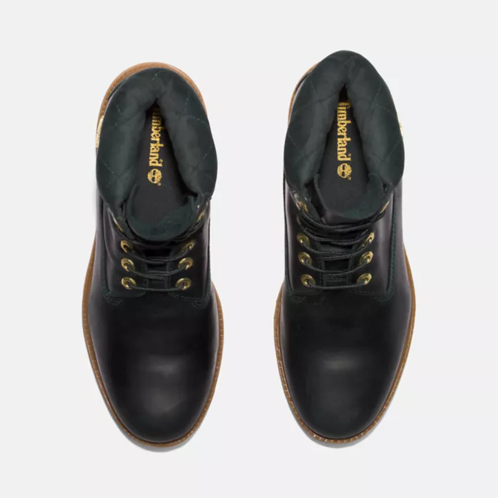 Bota Timberland Premium de 6 polegadas para homem, em preto/verde.