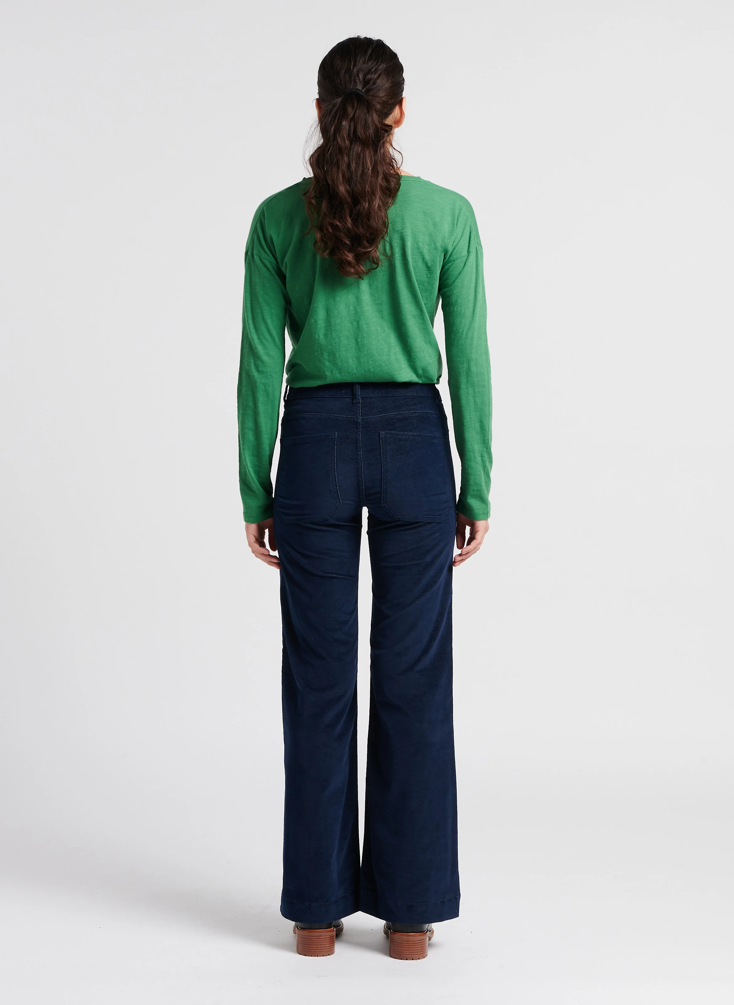 GATSBY - Pantalon évasé en coton mélangé | Bleu
