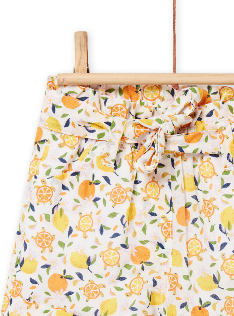 Short blanc bébé fille