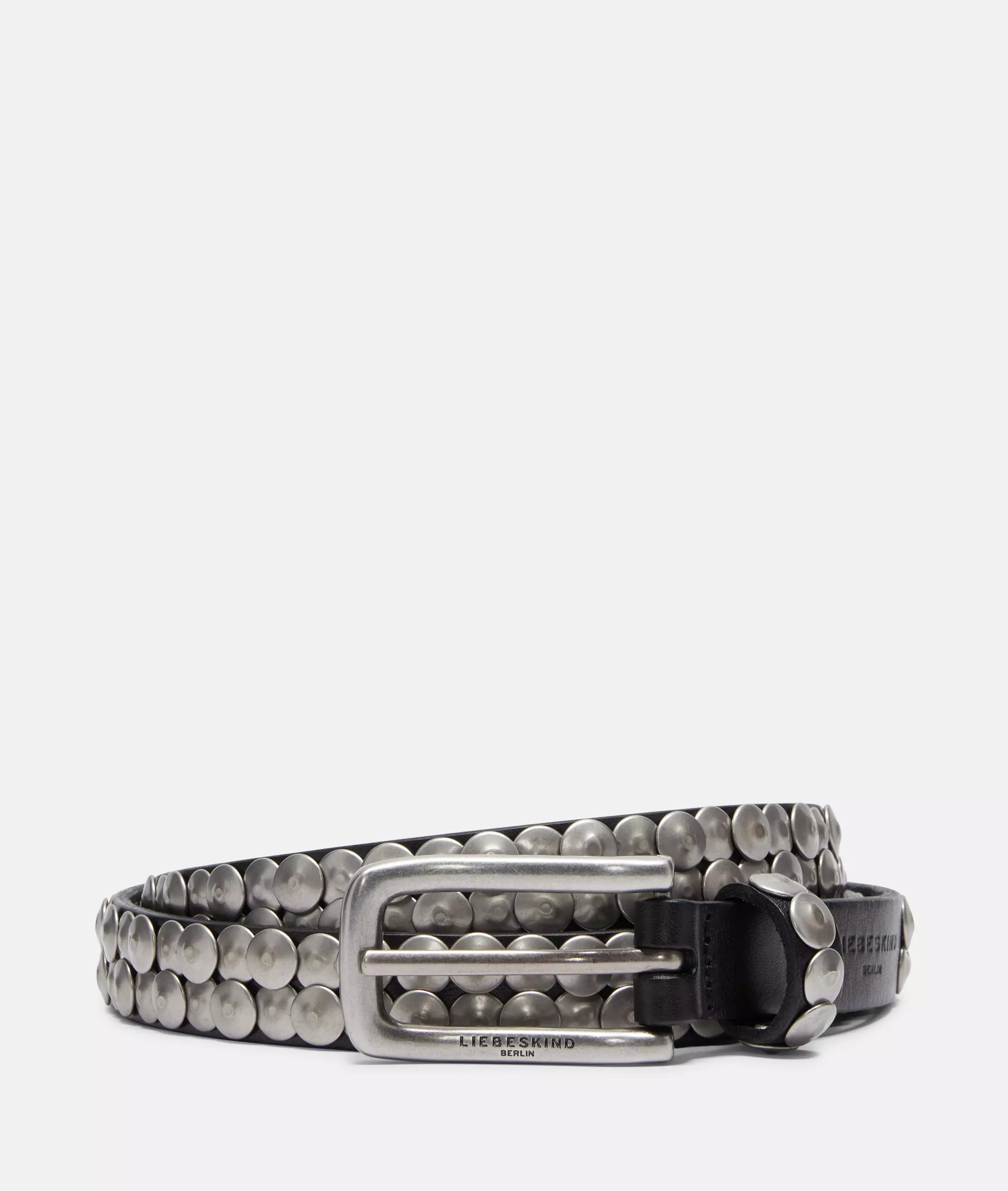 Belt Narrow studded belt made from cowhide leather