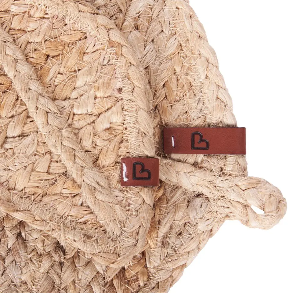 PEPPERLEAF - Set van 12 placemats en onderzetters - Natuurlijk - Jute