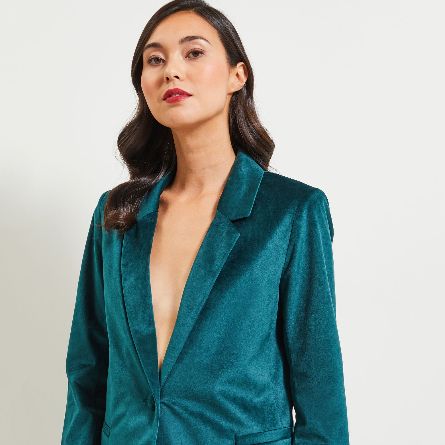 Veste cintrée velours femme