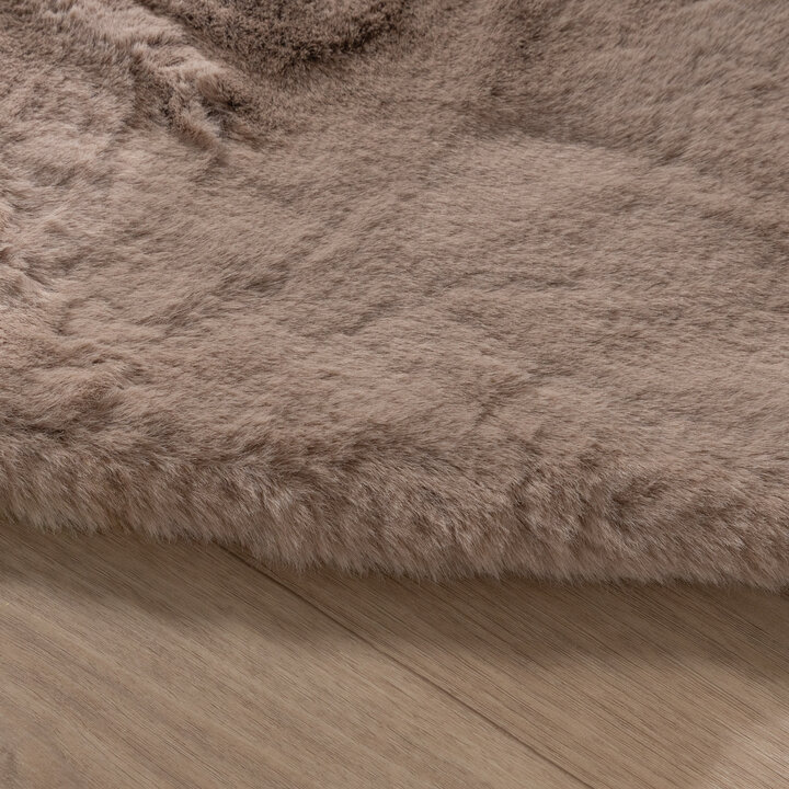 Ovaal hoogpolig vloerkleed - Comfy Supreme Taupe