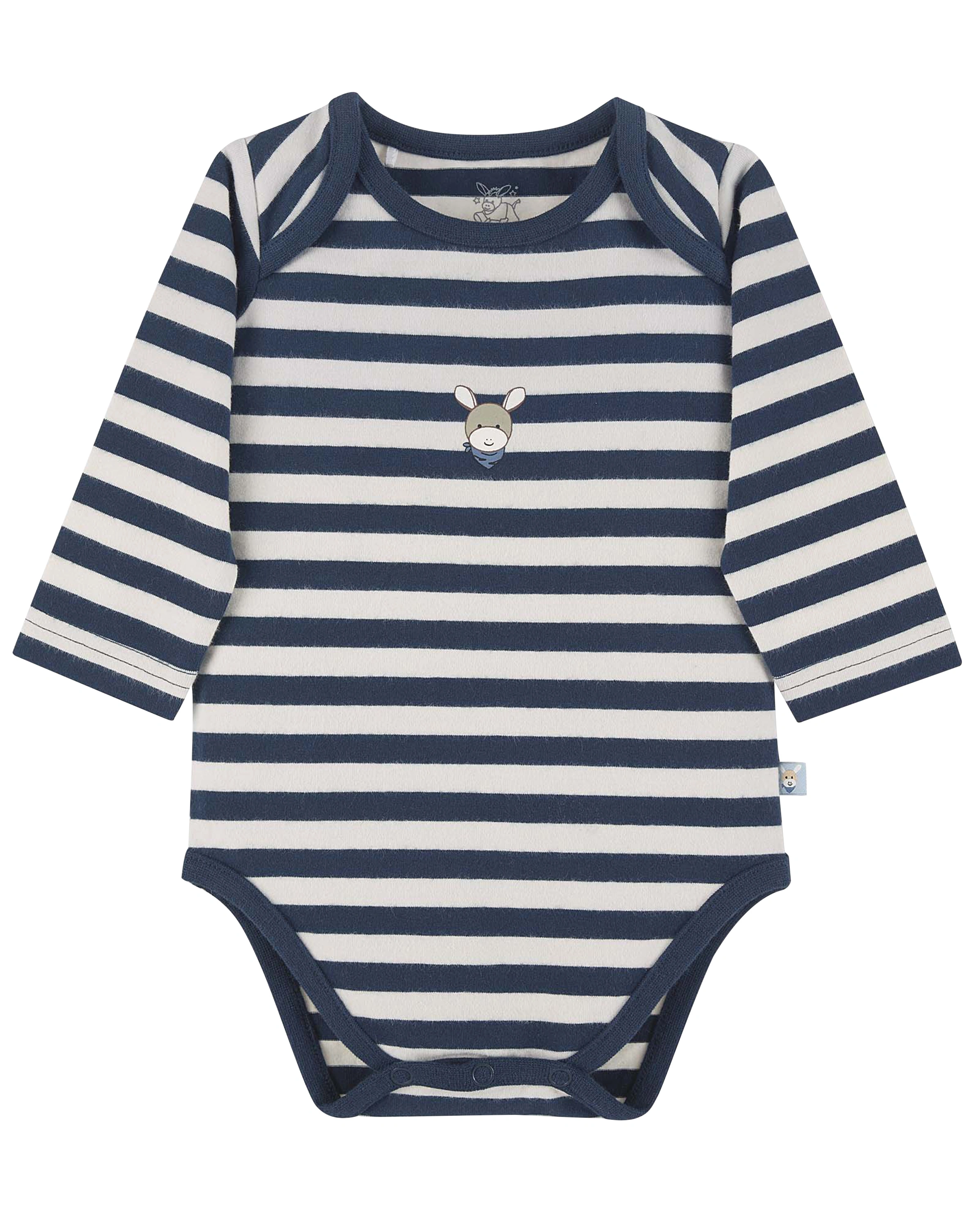 Langarmbody EMMI gestreift in marine