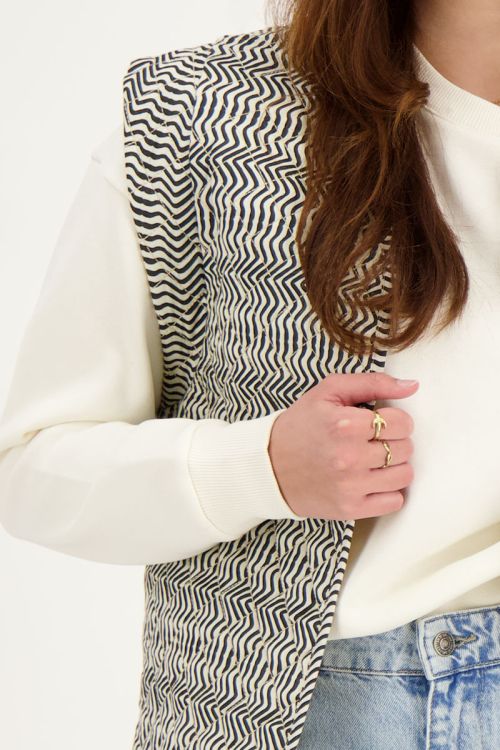 Zwart-wit gilet met swirl