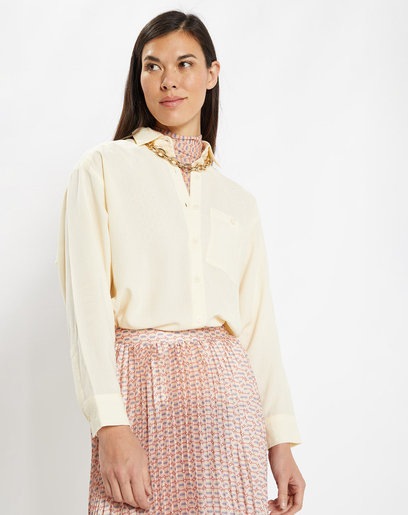 Galeries Lafayette Chemise ample et fluide Paros écrue