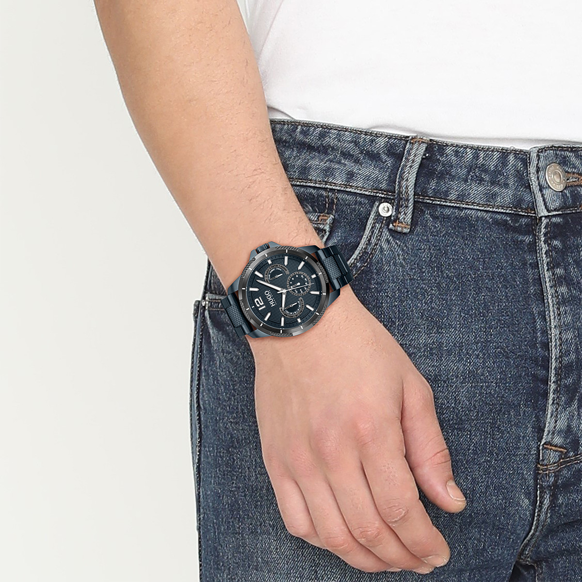 Montre HUGO Sport homme bracelet acier bleu
