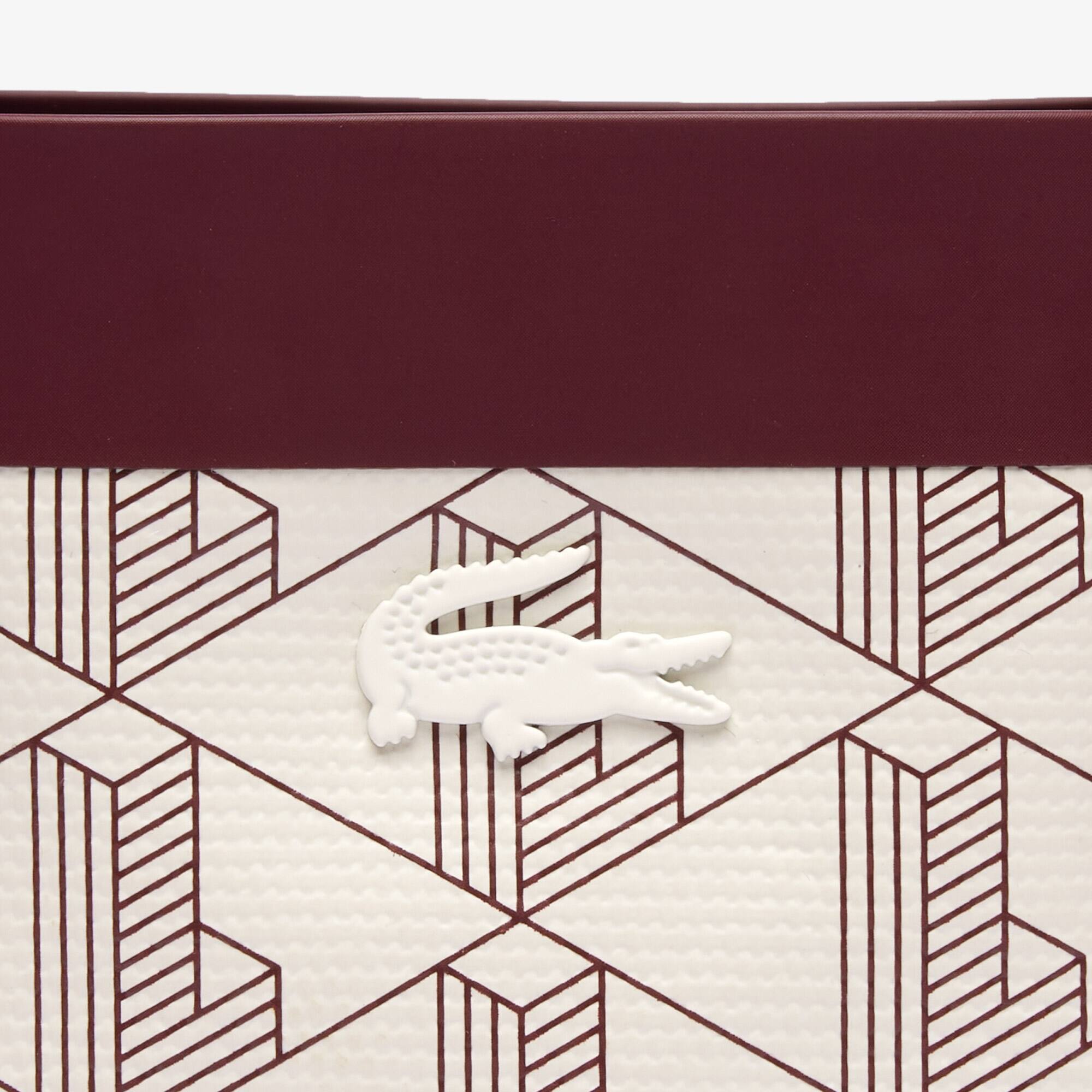 Mini-Tote Bag aus beschichtetem Canvas mit Monogramm Taschen - Weiss - Lacoste - Damen