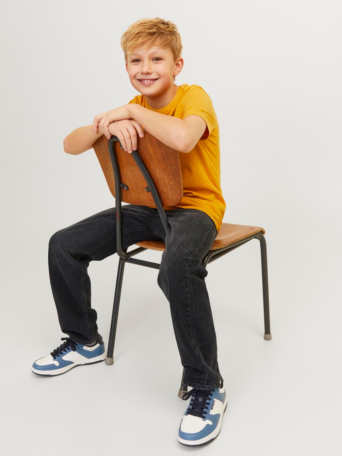 Jack & Jones Junior Relax-fit-Jeans »JJICHRIS bequem, pflegeleicht, mit Taschen« Abriebeffekte, modisch, loose fit, Denim