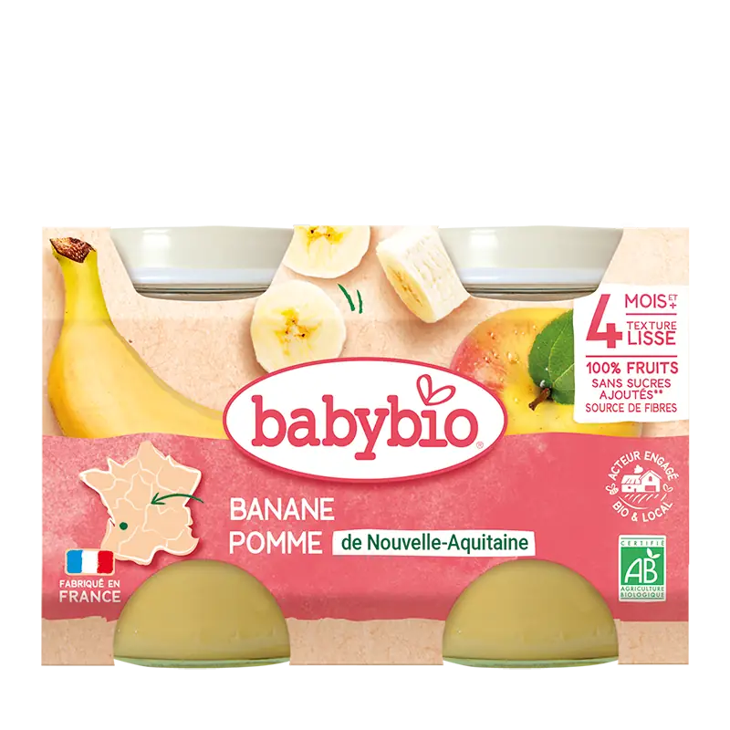 Banane Pomme De Nouvelle-Aquitaine - Petits pots 2x130g