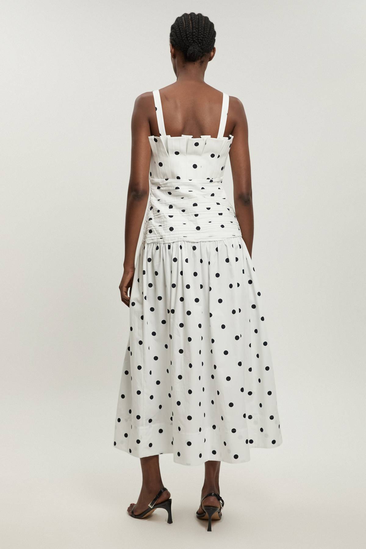 KarenMillen Robe Midi Plissée En Popeline Imprimée