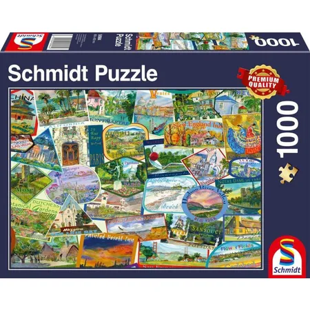 Schmidt Spiele Puzzle - Reise-Sticker, 1000 Teile