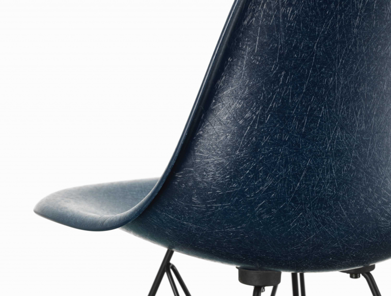 Vitra Eames DSX Fiberglass stoel chroom, navy blue